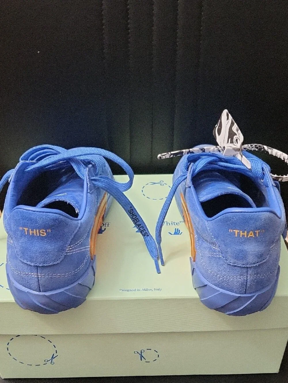 Off-White Blue Suede Sneakers